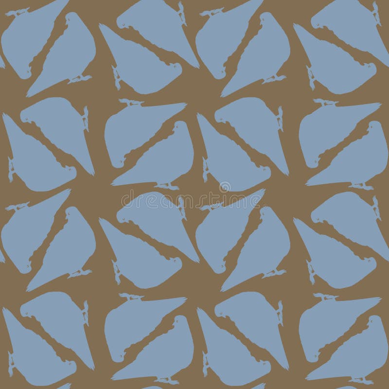 The seamless texture on the square background - pigeons. Silhouette Bird royalty free illustration