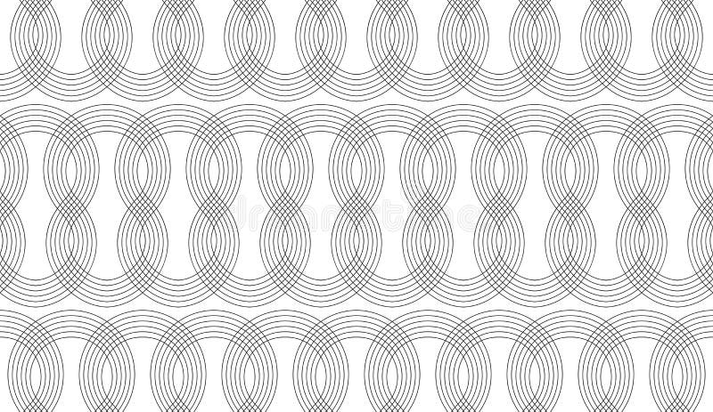 Seamless thin line curly pattern, screen print linear texture, monochrome texture of curved lines vector illustration