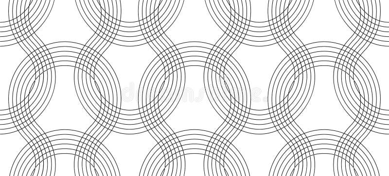 Seamless thin line curly pattern, screen print texture, monochrome texture of curved lines vector illustration