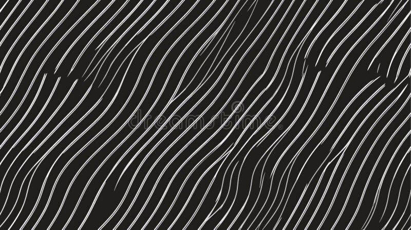 Seamless thin linear pattern. Abstract geometric wavy background. Stylish monochrome texture. stock illustration