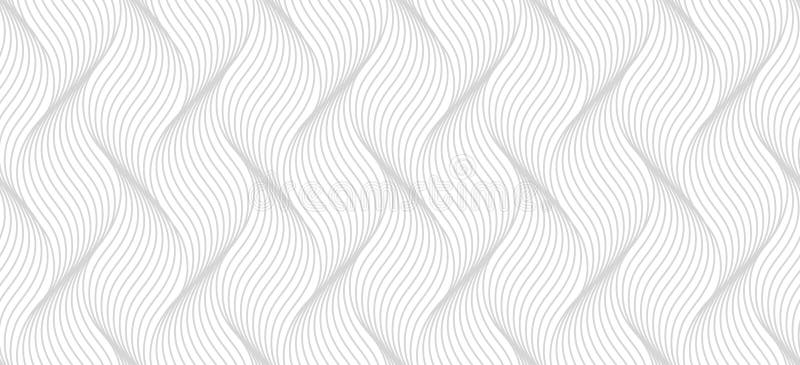 Seamless thin linear pattern. Abstract geometric wavy background. Stylish monochrome texture vector illustration