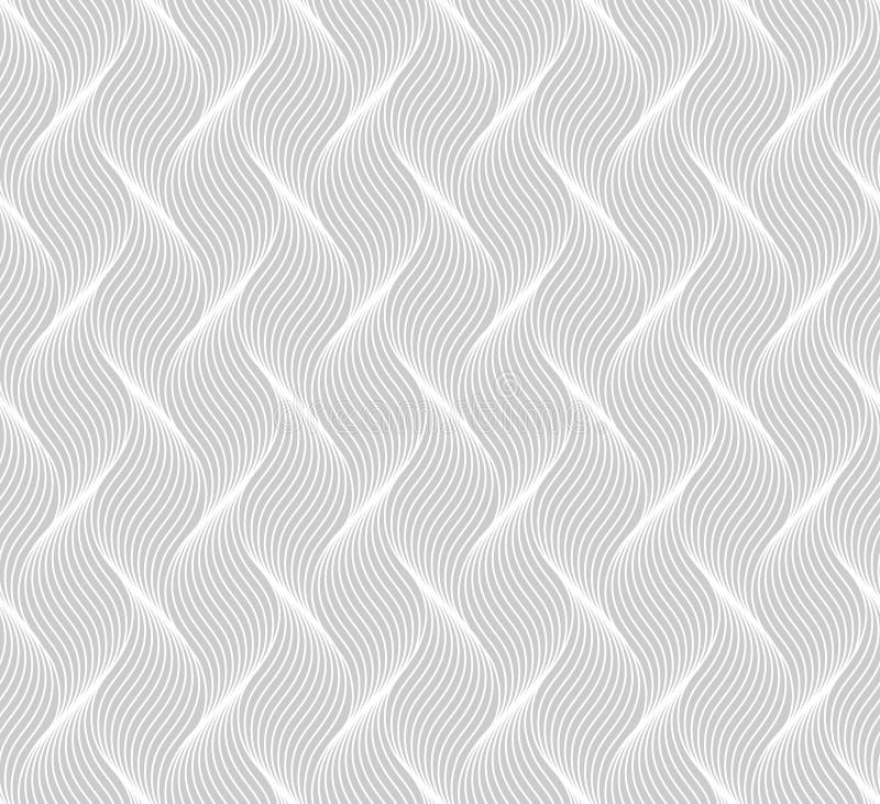 Seamless thin linear pattern. Abstract geometric wavy background. Stylish monochrome texture vector illustration