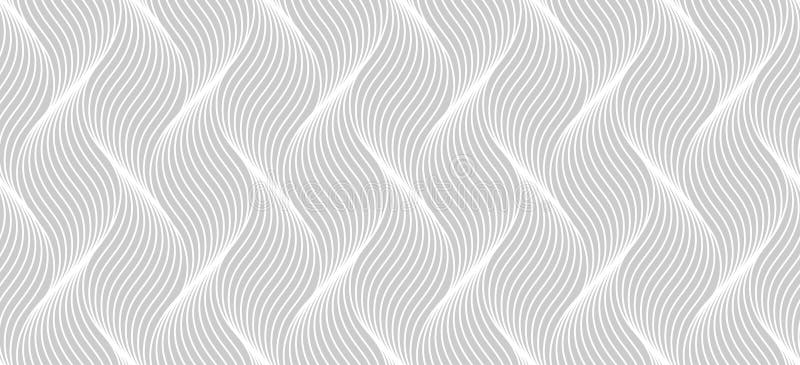 Seamless thin linear pattern. Abstract geometric wavy background. Stylish monochrome texture royalty free illustration