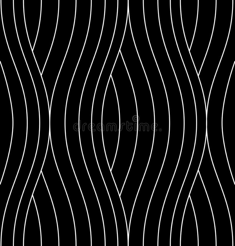 Seamless thin linear pattern. Stylish monochrome wavy texture royalty free illustration