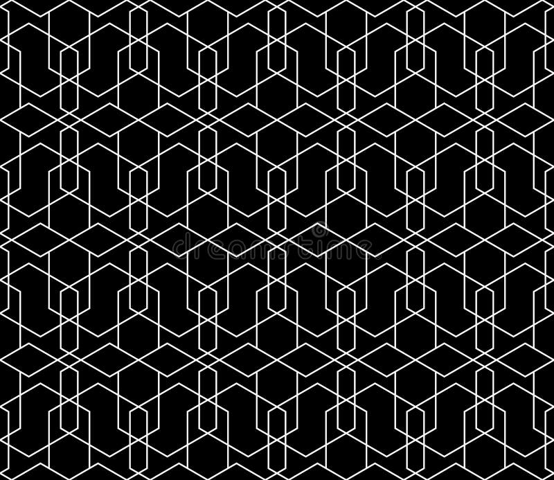 Seamless thin linear vector pattern. Abstract geometric background. Stylish fractal texture stock illustration