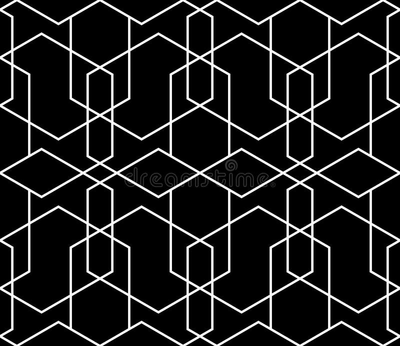 Seamless thin linear vector pattern. Abstract geometric background. Stylish fractal texture stock illustration