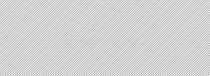 Seamless thin slash dotted line pattern. Repeated dash diagonal lines background. Black and white dot linear wallpaper stock illustration