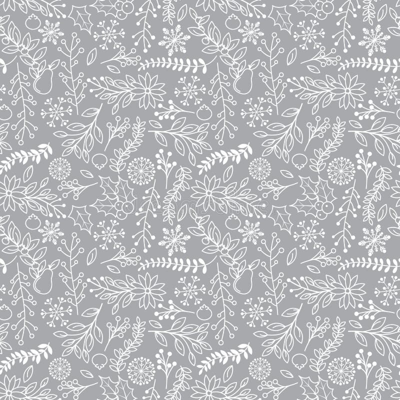 Seamless Tileable Christmas Holiday Floral Background Pattern