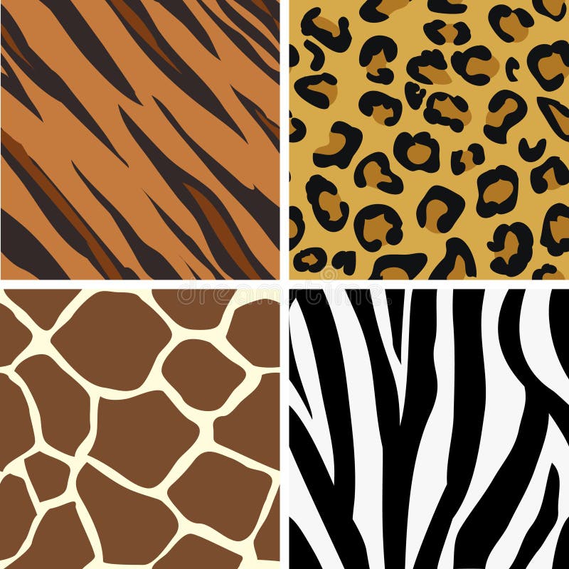 Nahtloses Kacheln Tier drucken Muster von tiger, leopard, giraffe und zebra.