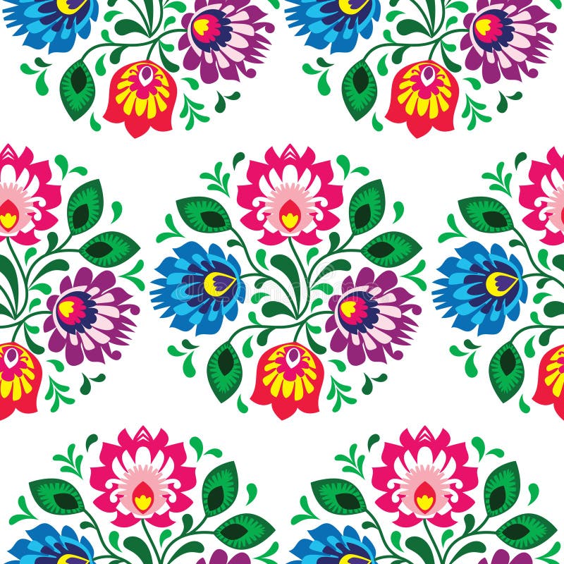Seamless Traditional Floral Pattern From Poland Stock Illustration ...