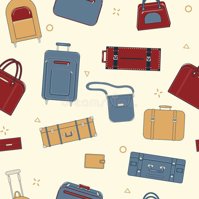 Seamless Travel Pattern with Baggage Stock Vector - Illustration of ...
