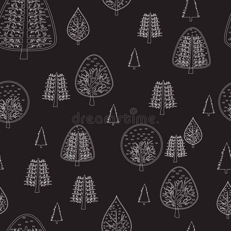 Seamless trees pattern stock vector. Illustration of design - 12161568