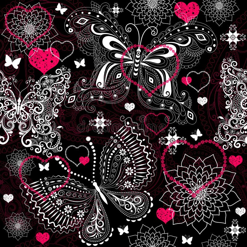 Seamless valentine lacy pattern