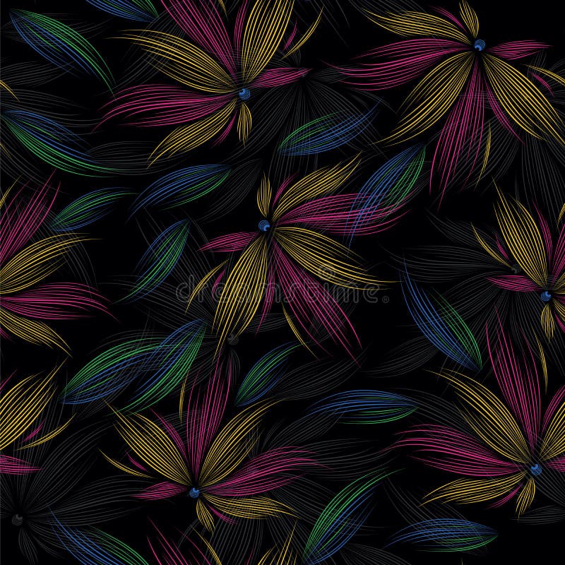 Seamless vector abstract floral pattern design stock illustration