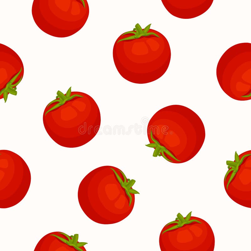 Seamless Vector Background with Tomatoes. Stock Vector - Illustration