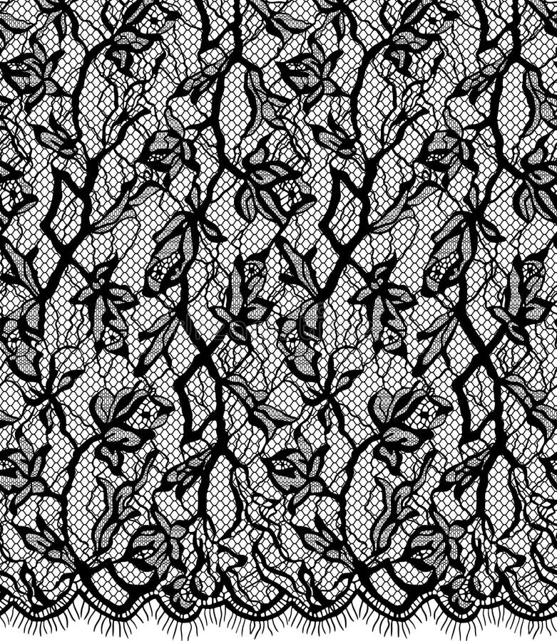 Seamless Vector Black Lace Pattern Stock Vector - Illustration of lace ...