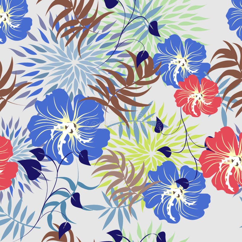 Seamless vector floral pattern. For easy making seamless pattern just drag all group into swatches bar.