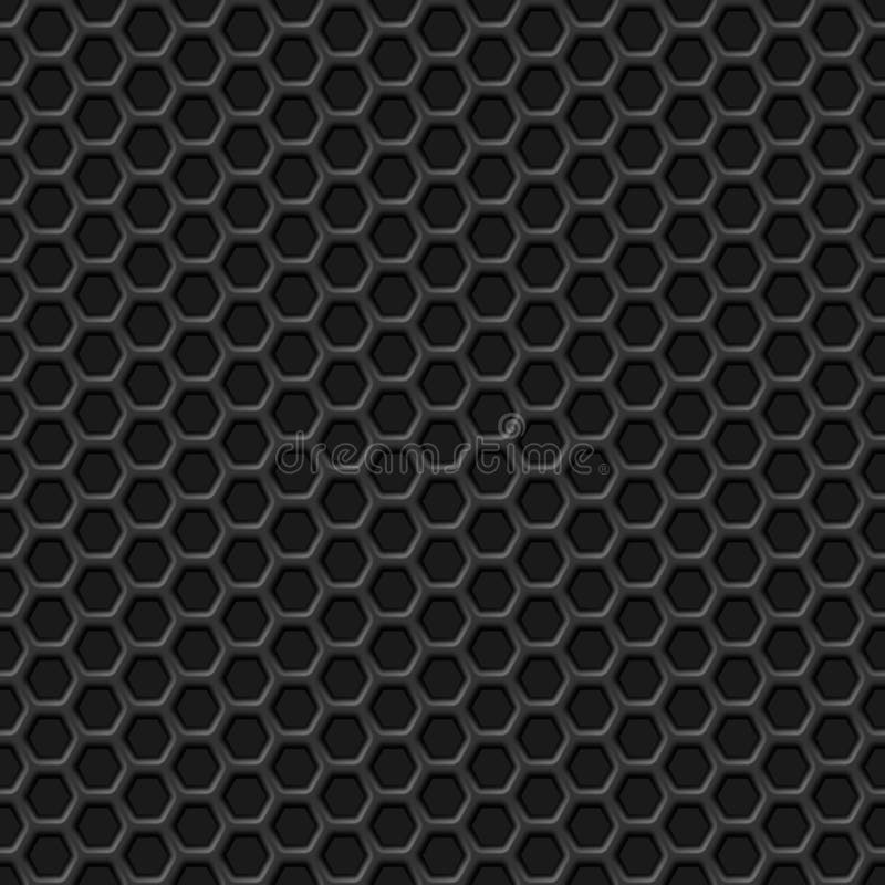 Seamless Pattern of Black Hexagonal Grille stock illustration