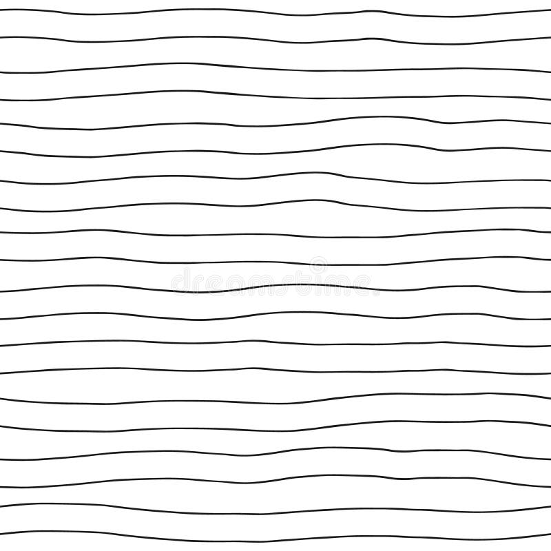 Seamless vector pattern. Black and white geometrical hand drawn background with horizontal lines. Simple print for background, wal vector illustration