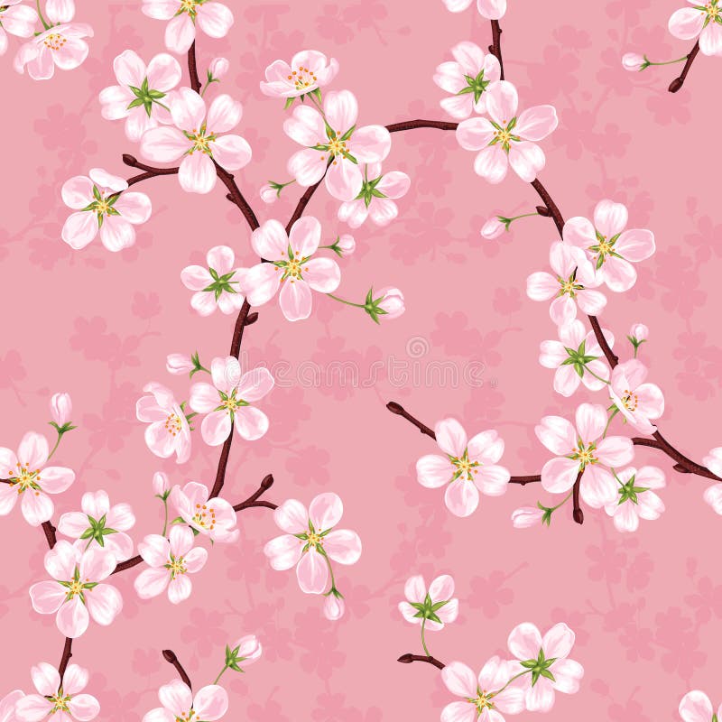 Seamless vector pattern of blossoming apple branches royalty free illustration Seamless vector pattern of blossoming apple branches royalty free illustration