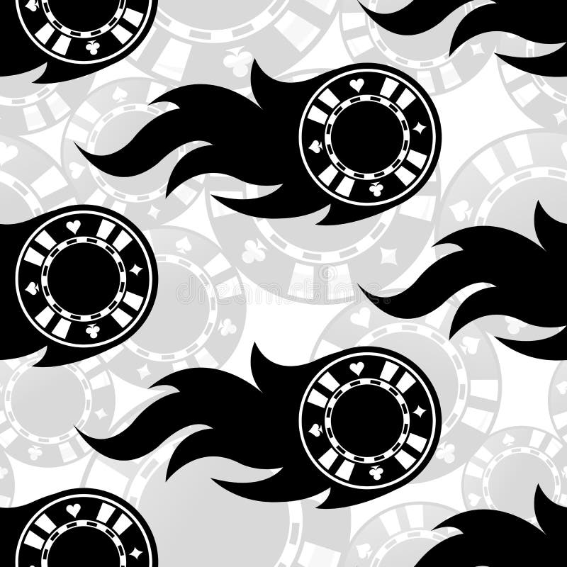 Seamless vector pattern with casino poker chips icons and flames royalty free illustration Seamless vector pattern with casino poker chips icons and flames royalty free illustration