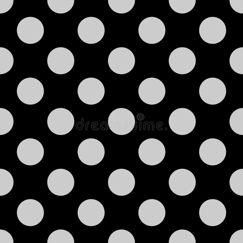 Seamless Vector Pattern with Grey Polka Dots on a Black Background
