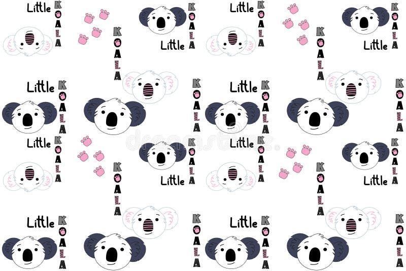 Seamless vector pattern illustration of cartoon koala. stock illustration Seamless vector pattern illustration of cartoon koala. stock illustration