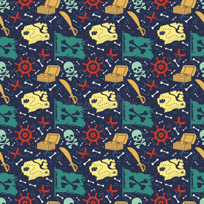 Seamless vector pattern with pirate stuff royalty free illustration Seamless vector pattern with pirate stuff royalty free illustration