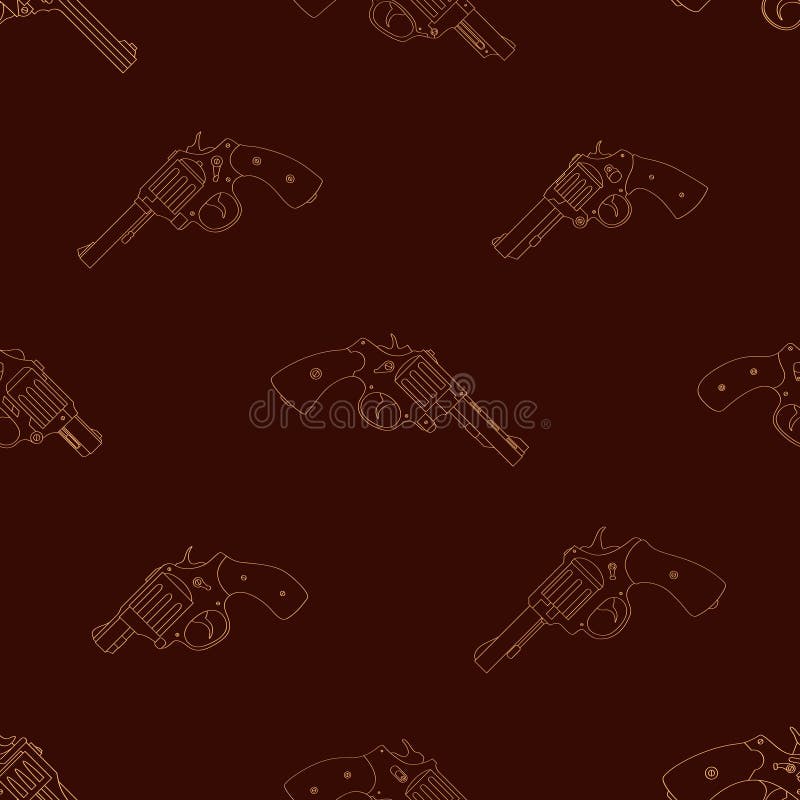 Seamless Vector Pattern with Revolvers Stock Vector - Illustration of