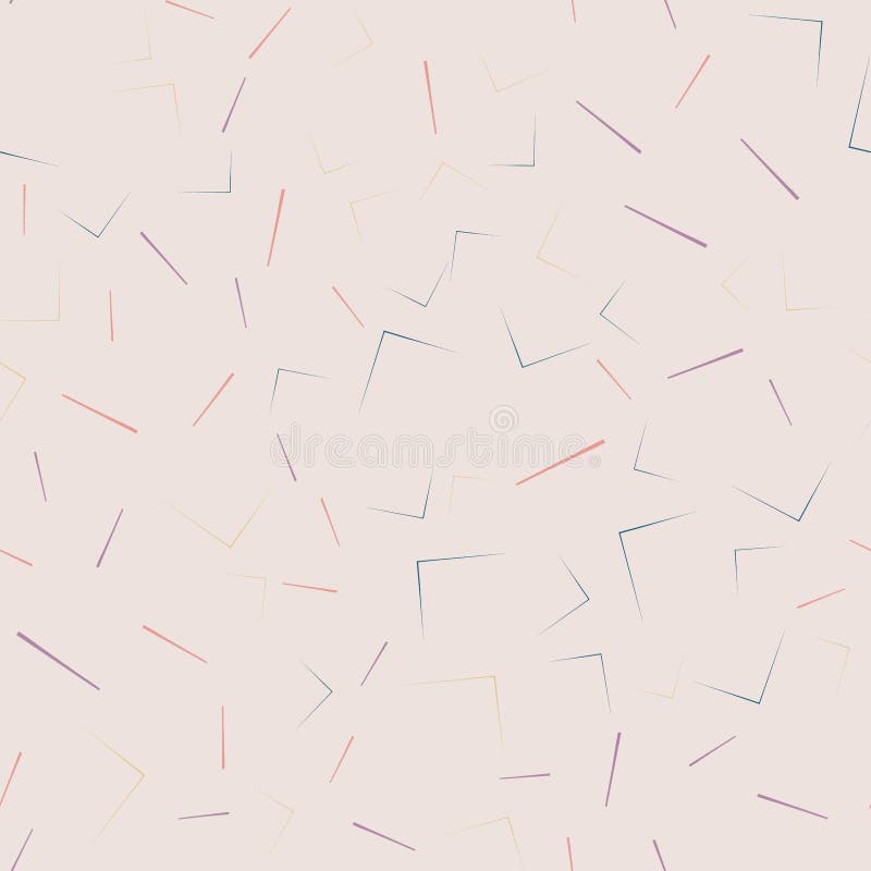 Seamless Vector Pattern with Sticks, Dashes, Corners. Geometric