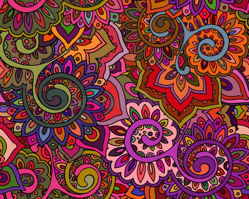 Paisley seamless pattern stock vector. Illustration of blossom - 51791207