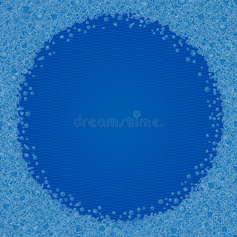 Round frame with blue dots vector free download