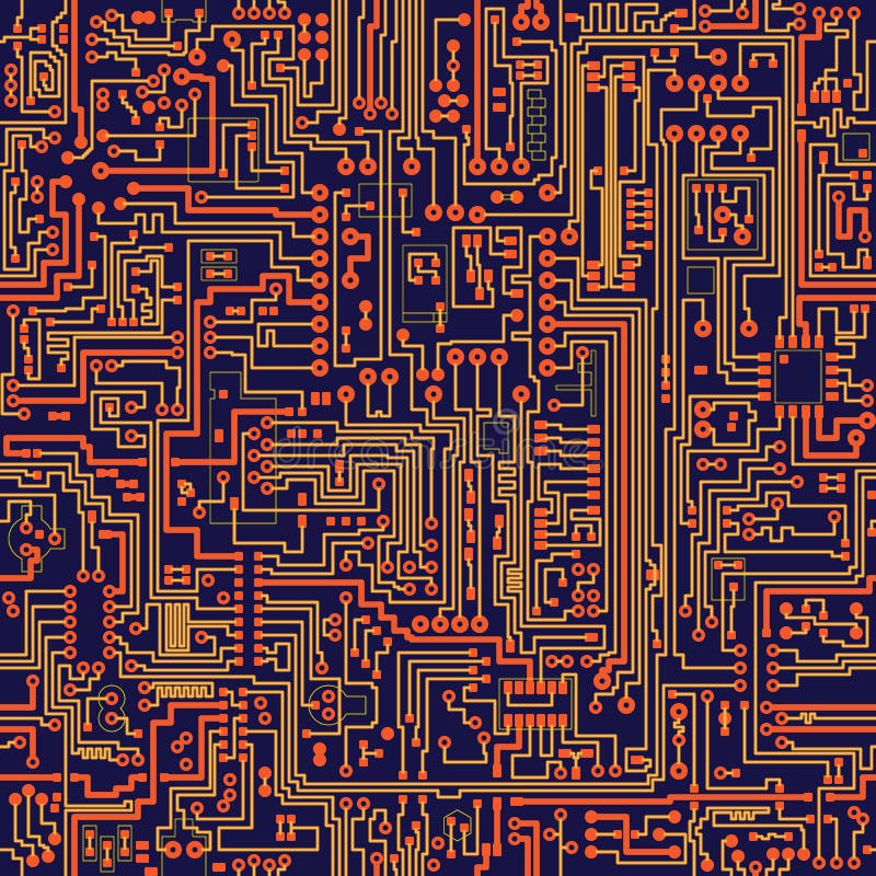 Seamless vector texture - circuit board stock illustration