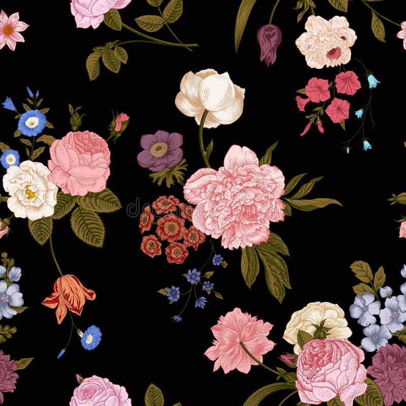 Seamless vector vintage pattern stock illustration
