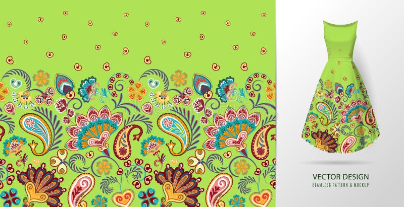 Download Seamless Vertical Fantasy Flowers Pattern. Hand Draw ...