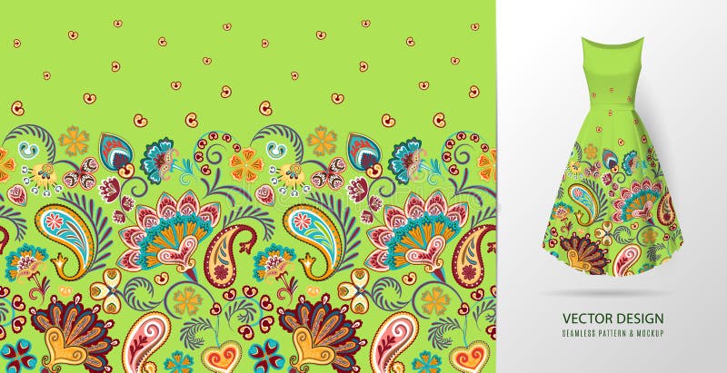 Download Seamless Vertical Fantasy Flowers Pattern. Hand Draw ...