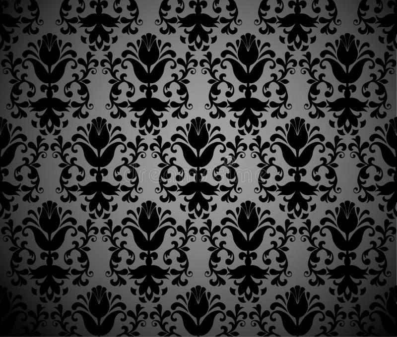 Seamless Black Wallpaper Pattern Stock Vector Illustration of luxury