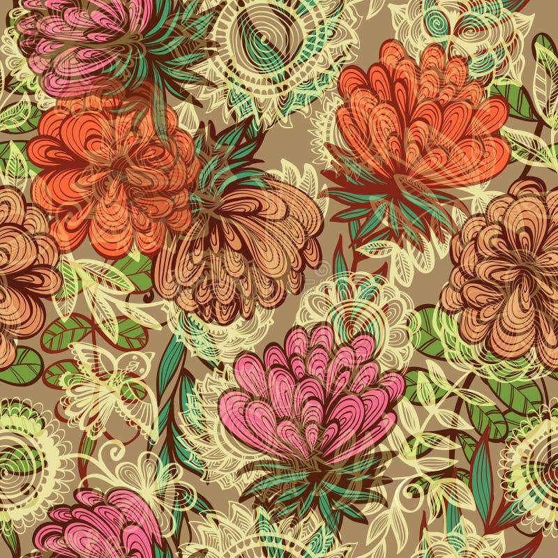 Floral Seamless Pattern. Flower Background. Stock Illustration ...