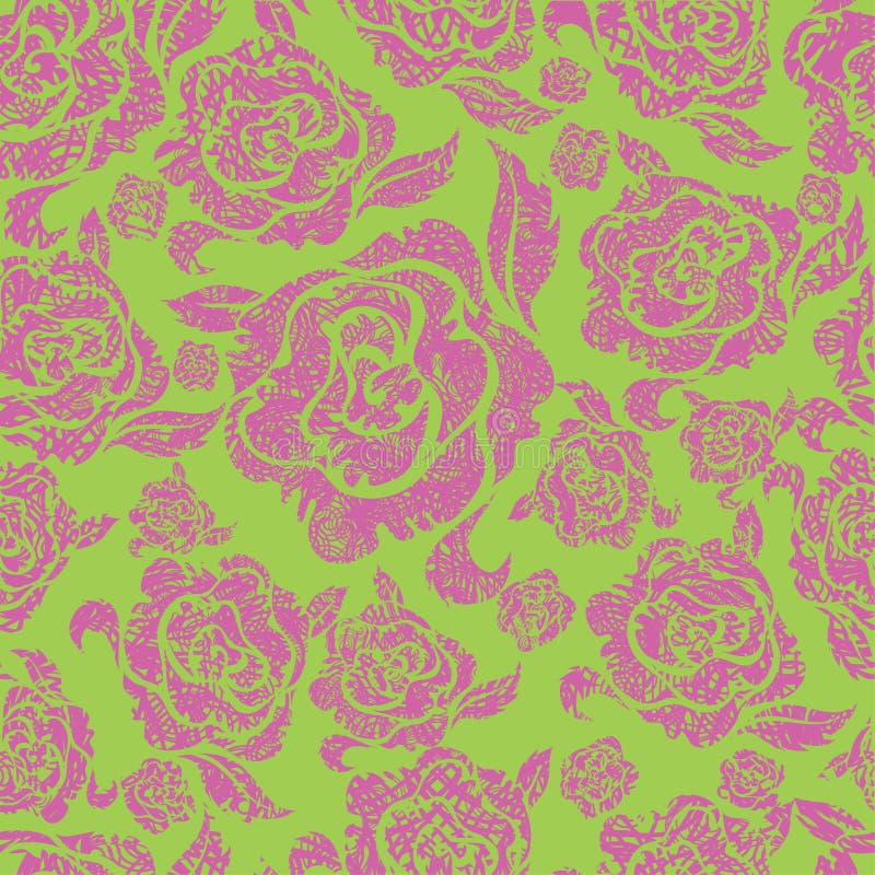 Seamless vintage floral pattern with roses stock illustration
