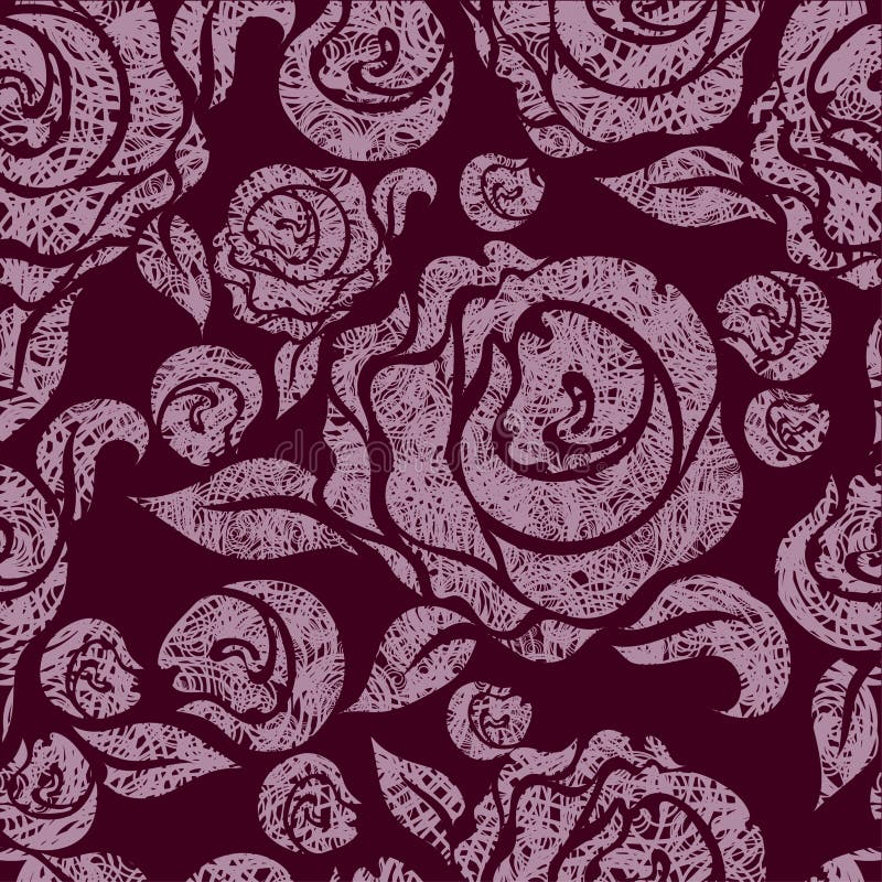 Seamless vintage grunge floral pattern