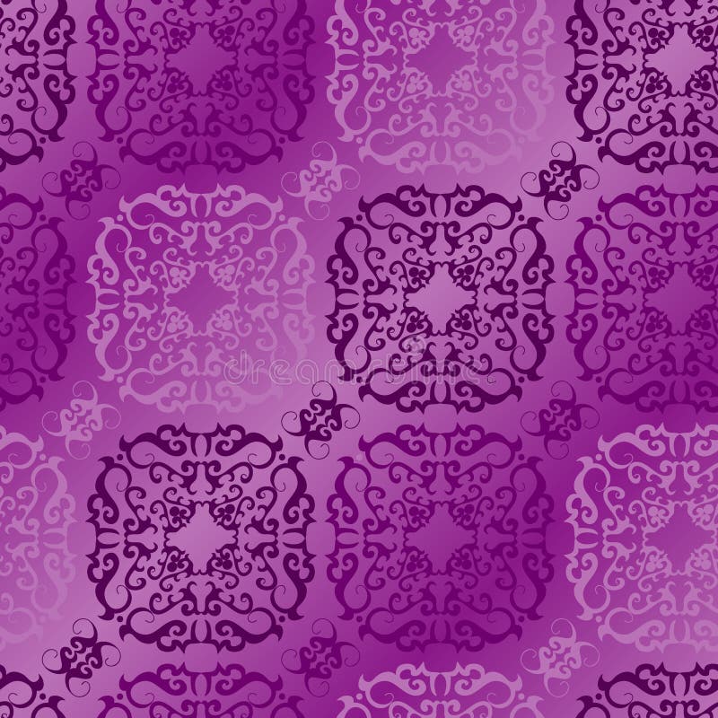 Seamless Violet Ornament Pattern Stock Vector - Illustration of
