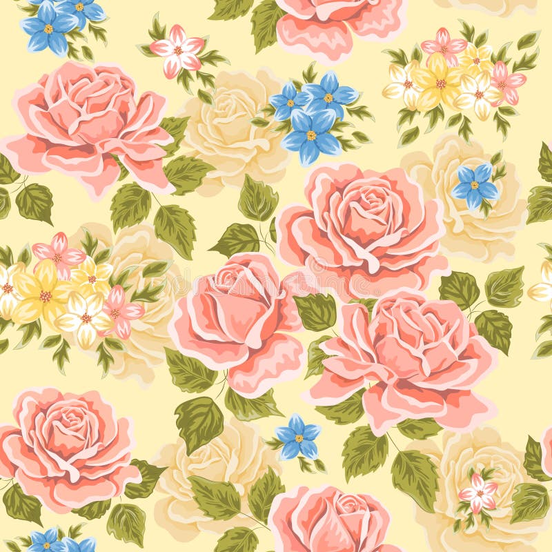 Seamless wallpaper pattern with roses