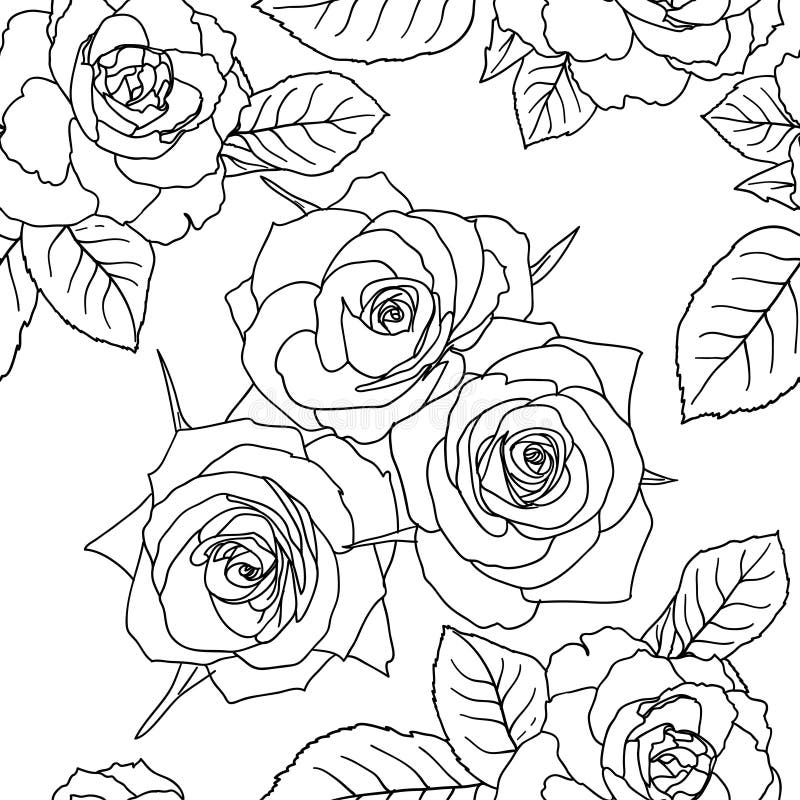 Seamless wallpaper with rose flowers