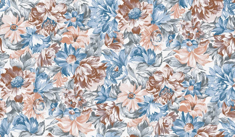 Seamless watercolor flower background vector illustration