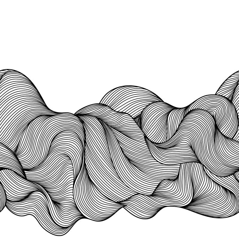 Seamless wave hair line pattern. vector illustration