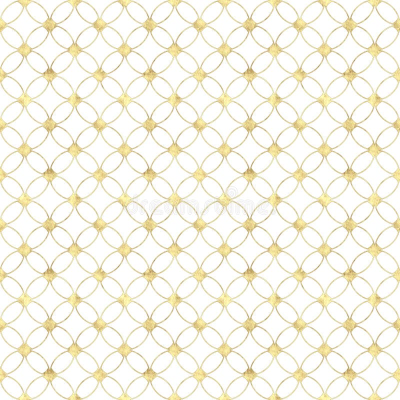 Seamless white background with abstract vintage gold glitter pattern