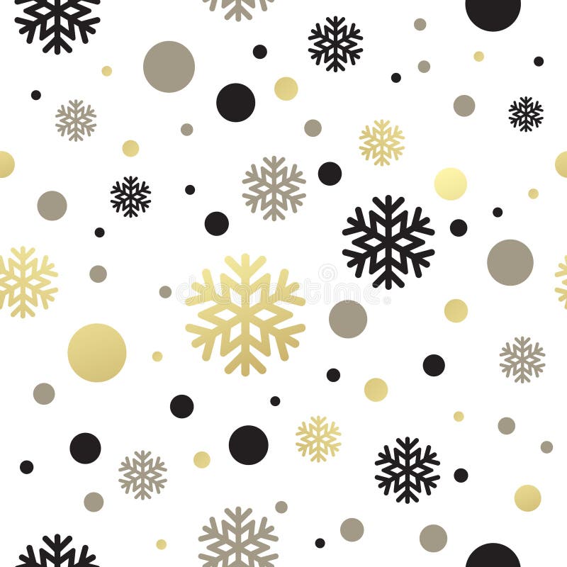 Seamless White Christmas Wallpaper with Black Stock Vector ...