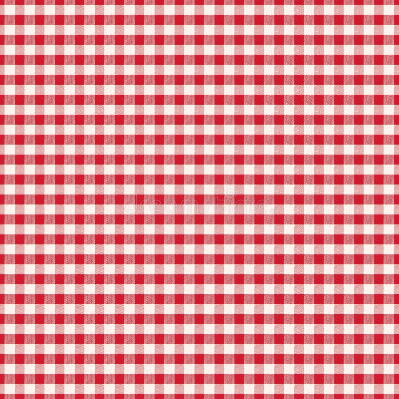 Seamless white fabric texture in a red cell background for design