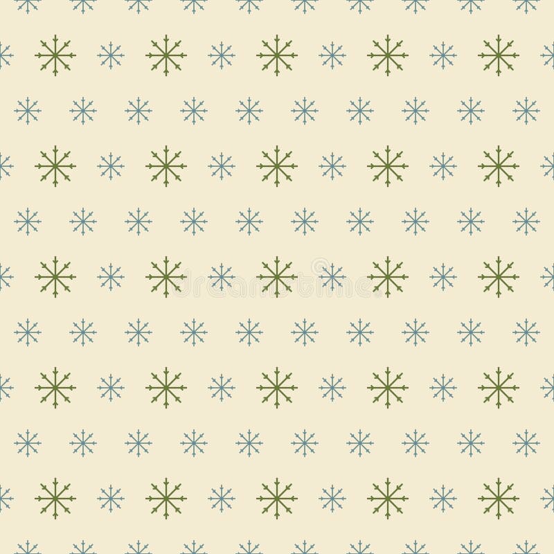 Seamless winter pattern of snowflakes in shabby colors