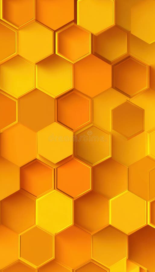 Seamless Yellow Hexagon Pattern for App and Web Design stock illustration